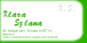 klara szlama business card